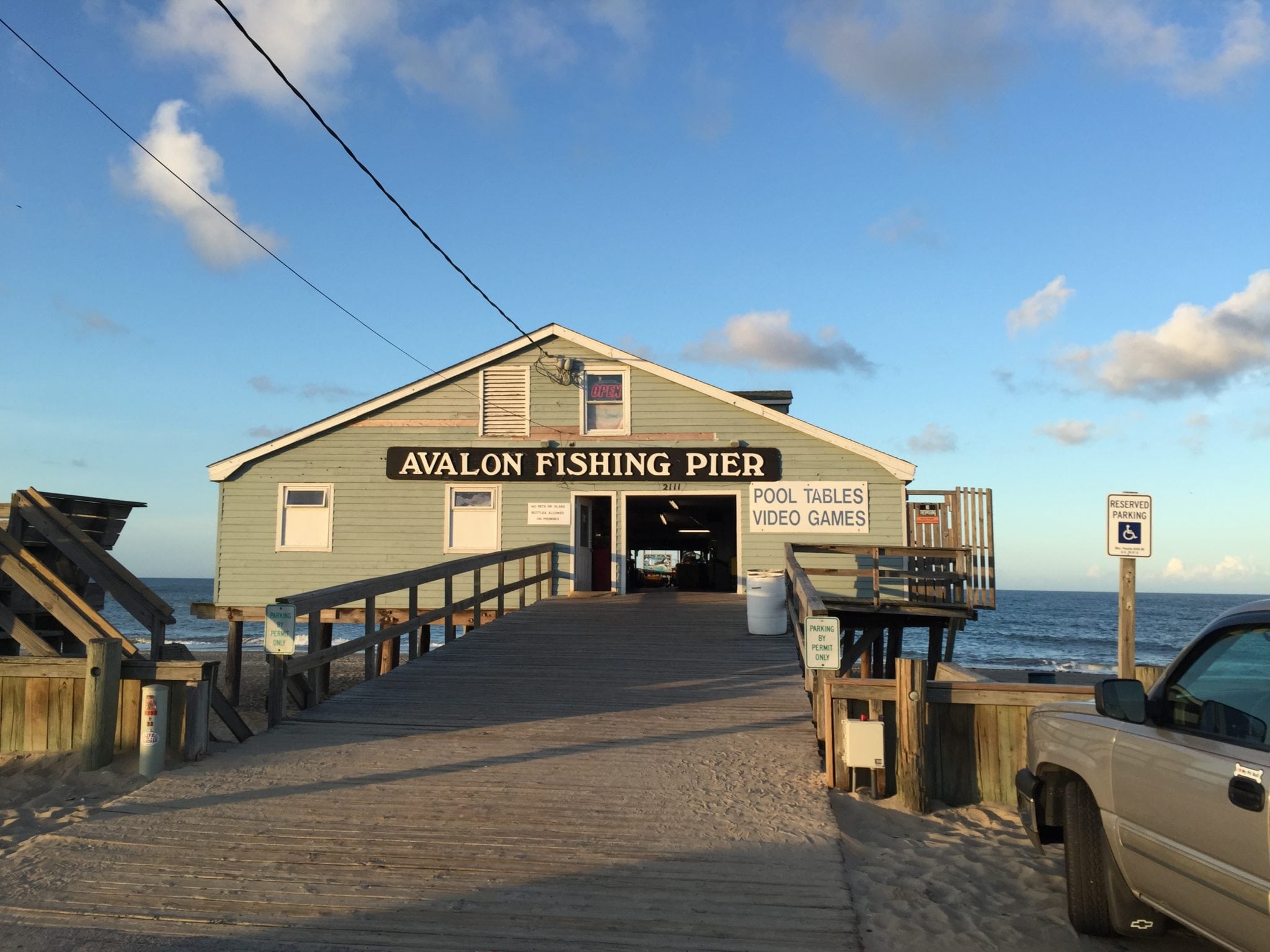 Outer Banks The Avalon Fishing Pier is a great place to see what the locals are catching, play some arcade games, enjoy a beer and stunning views of the beach. 