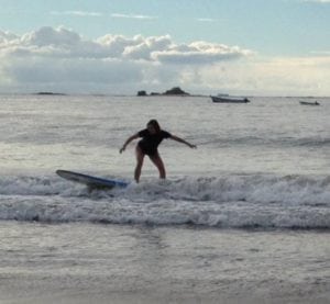 Costa Rica Carolin surfing